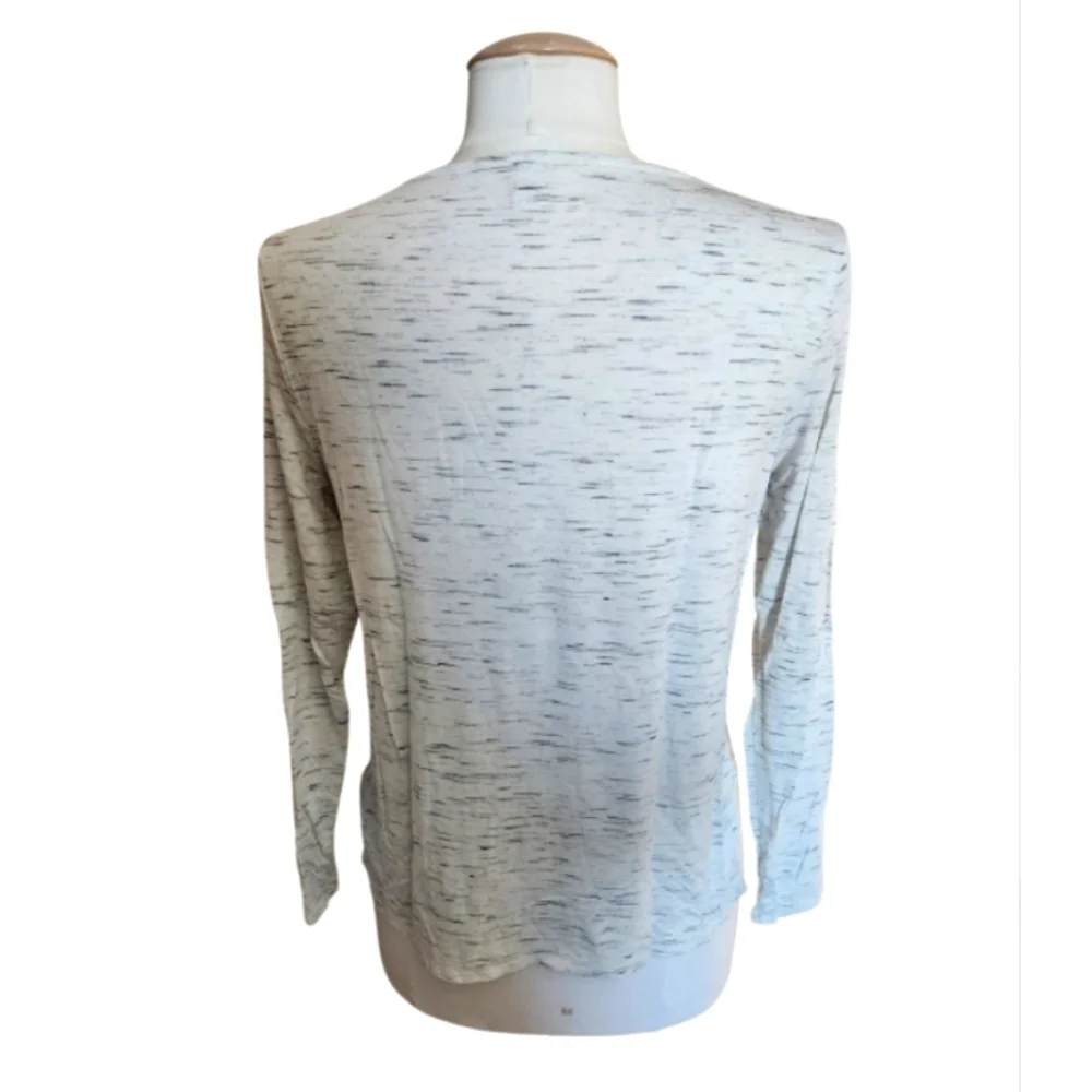 Old Navy White & Gray Heathered Long Sleeve T-shirt - Picture 4 of 4